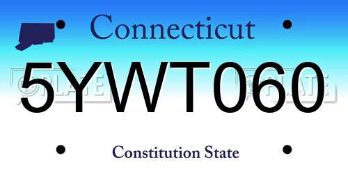 5YWT060 Connecticut License Plate