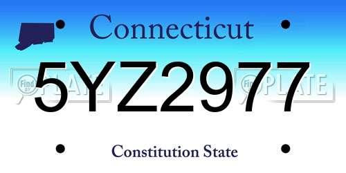 5YZ2977 Connecticut License Plate