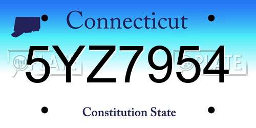 5YZ7954 Connecticut License Plate