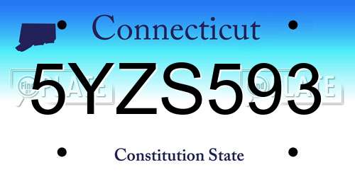 5YZS593 Connecticut License Plate
