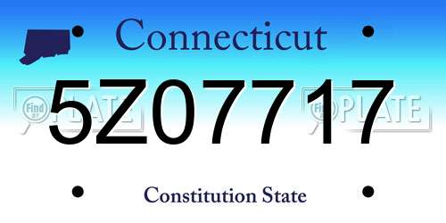 5Z07717 Connecticut License Plate