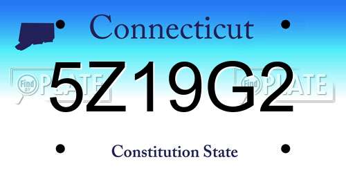 5Z19G2 Connecticut License Plate
