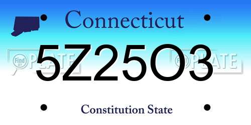 5Z25O3 Connecticut License Plate