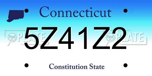 5Z41Z2 Connecticut License Plate