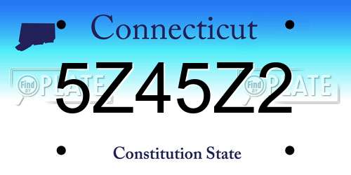 5Z45Z2 Connecticut License Plate