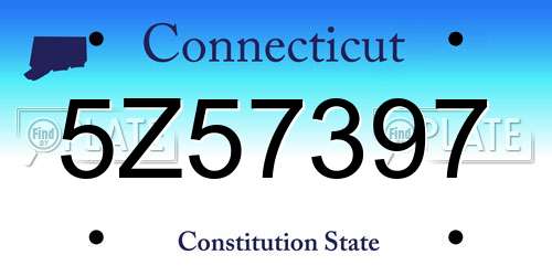 5Z57397 Connecticut License Plate
