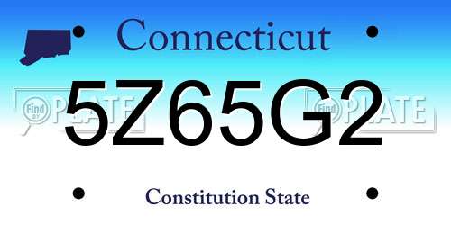 5Z65G2 Connecticut License Plate