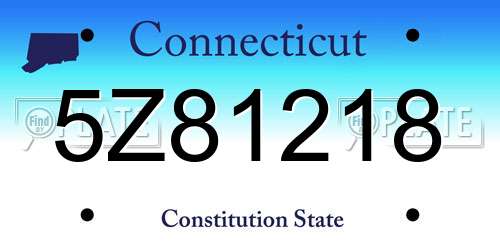 5Z81218 Connecticut License Plate