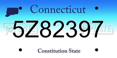 5Z82397 Connecticut License Plate