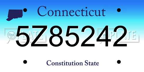 5Z85242 Connecticut License Plate