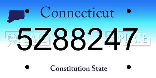 5Z88247 Connecticut License Plate