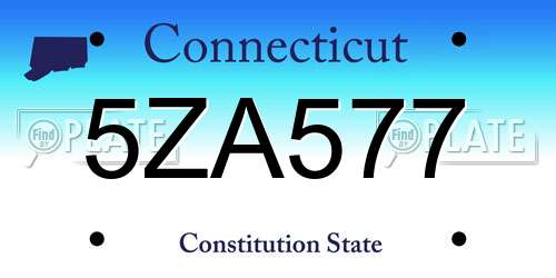 5ZA577 Connecticut License Plate