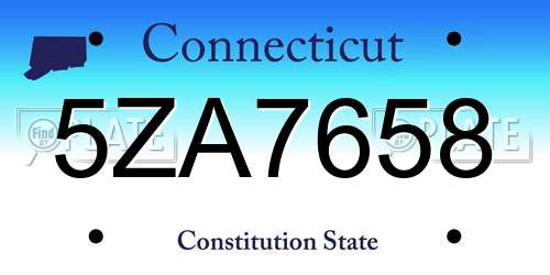 5ZA7658 Connecticut License Plate