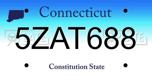 5ZAT688 Connecticut License Plate