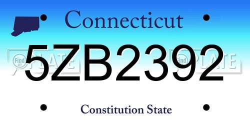 5ZB2392 Connecticut License Plate