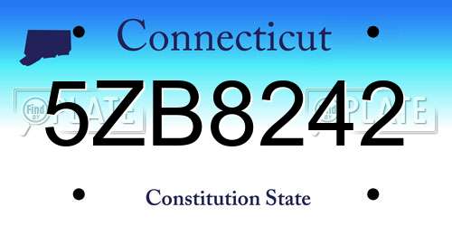 5ZB8242 Connecticut License Plate