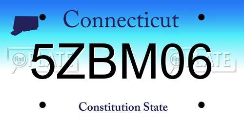 5ZBM06 Connecticut License Plate