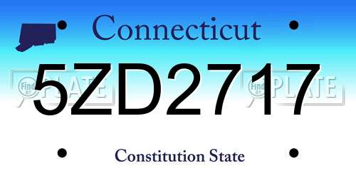 5ZD2717 Connecticut License Plate