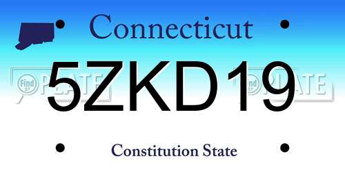 5ZKD19 Connecticut License Plate