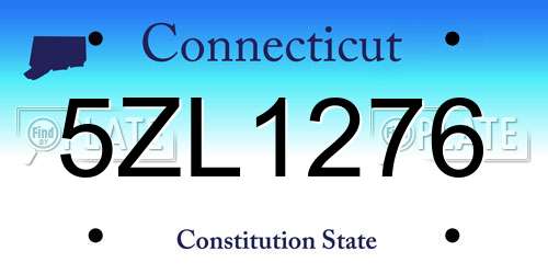 5ZL1276 Connecticut License Plate
