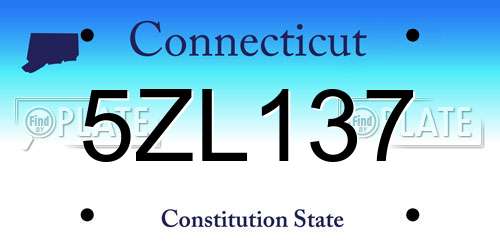 5ZL137 Connecticut License Plate