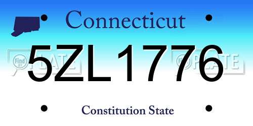 5ZL1776 Connecticut License Plate