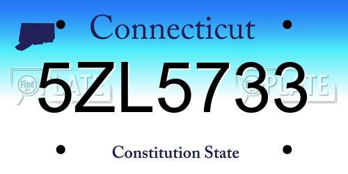 5ZL5733 Connecticut License Plate