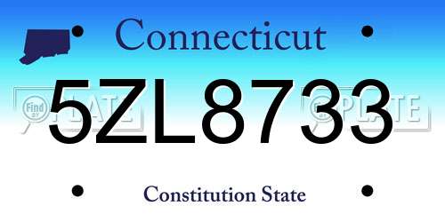 5ZL8733 Connecticut License Plate