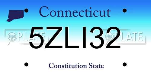5ZLI32 Connecticut License Plate
