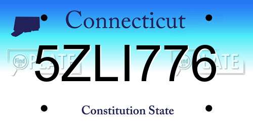 5ZLI776 Connecticut License Plate