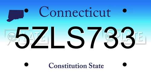 5ZLS733 Connecticut License Plate