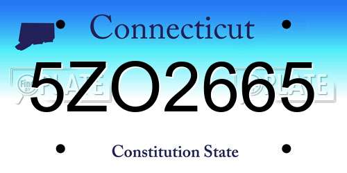 5ZO2665 Connecticut License Plate