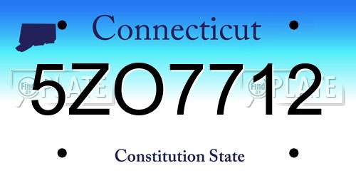 5ZO7712 Connecticut License Plate