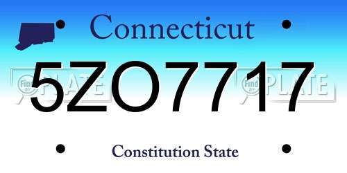 5ZO7717 Connecticut License Plate
