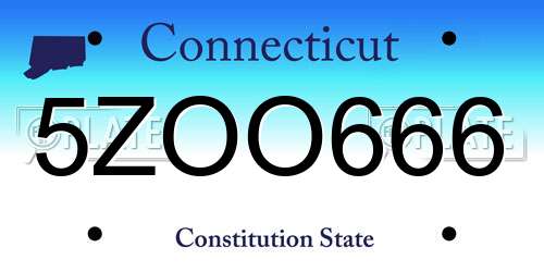 5ZOO666 Connecticut License Plate