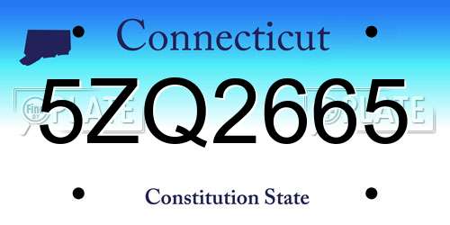 5ZQ2665 Connecticut License Plate