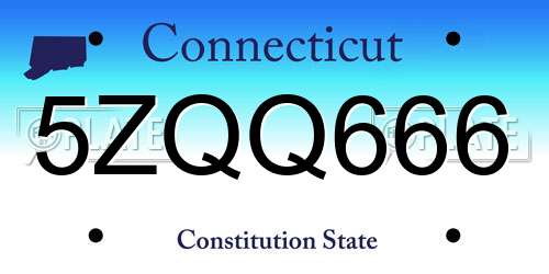 5ZQQ666 Connecticut License Plate