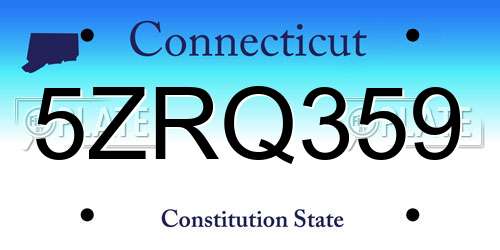 5ZRQ359 Connecticut License Plate