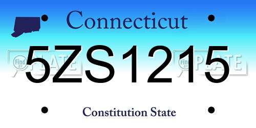 5ZS1215 Connecticut License Plate