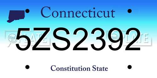 5ZS2392 Connecticut License Plate