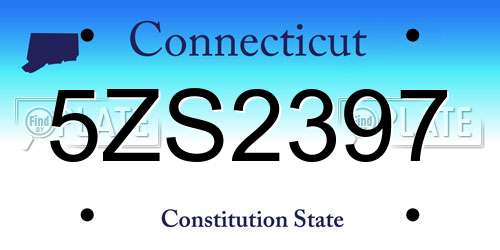 5ZS2397 Connecticut License Plate