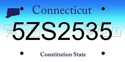 5ZS2535 Connecticut License Plate