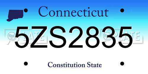 5ZS2835 Connecticut License Plate