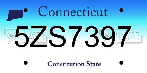 5ZS7397 Connecticut License Plate