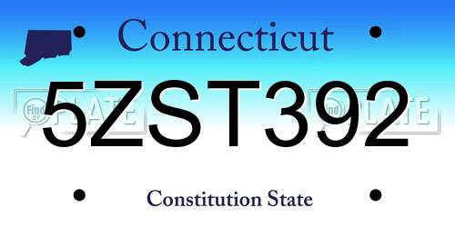 5ZST392 Connecticut License Plate