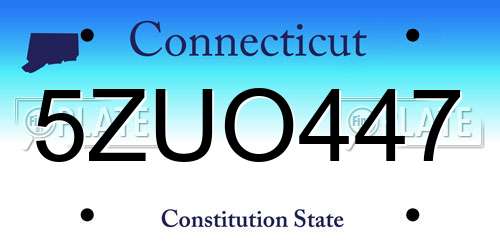 5ZUO447 Connecticut License Plate