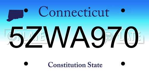 5ZWA970 Connecticut License Plate