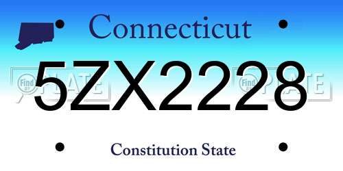 5ZX2228 Connecticut License Plate
