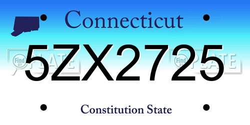 5ZX2725 Connecticut License Plate