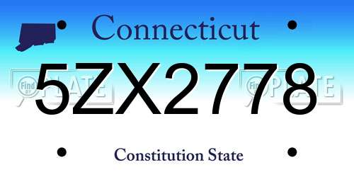 5ZX2778 Connecticut License Plate